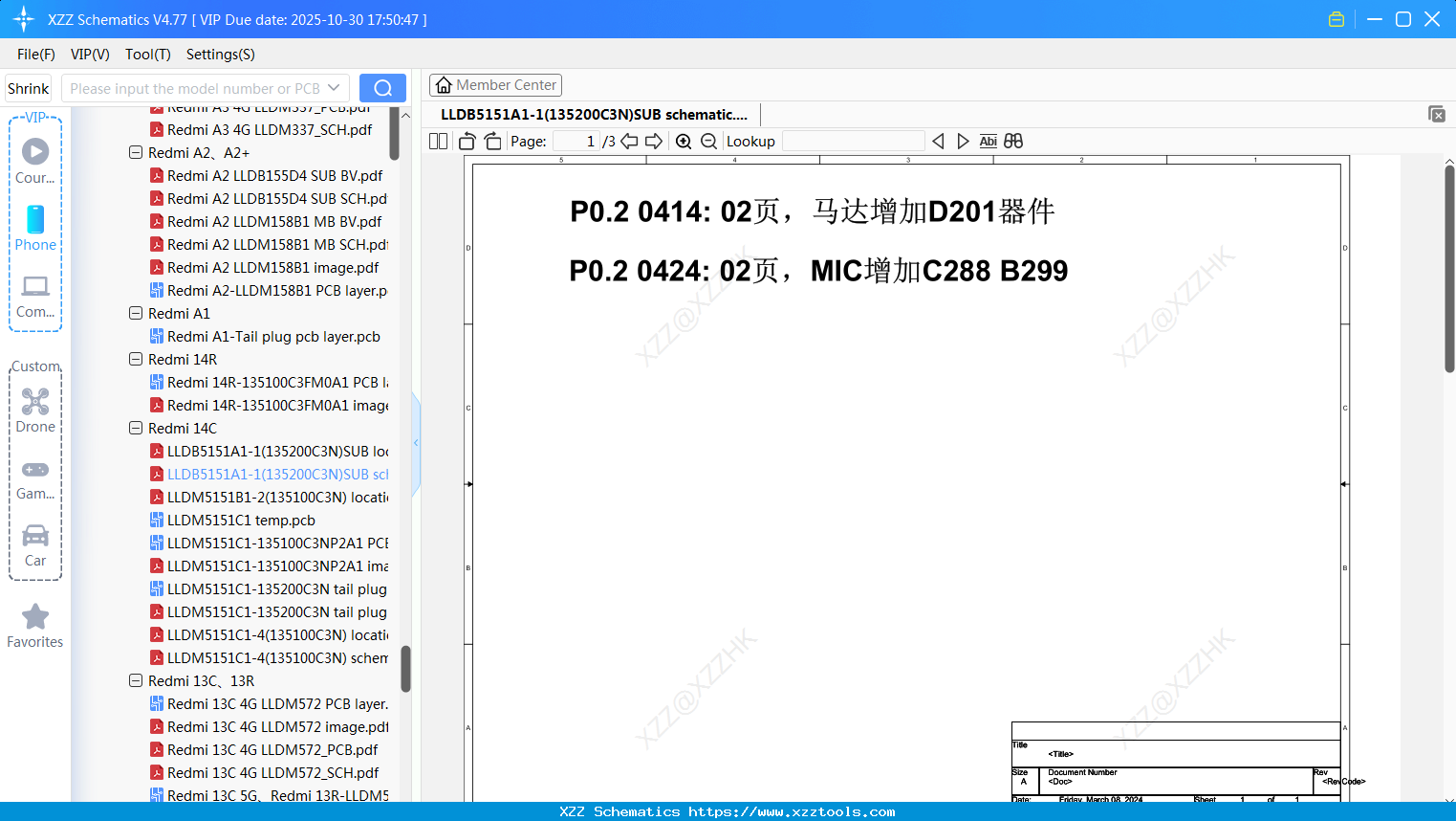 Xiaomi Redmi LLDB5151A1-1(135200C3N)SUB Schematic